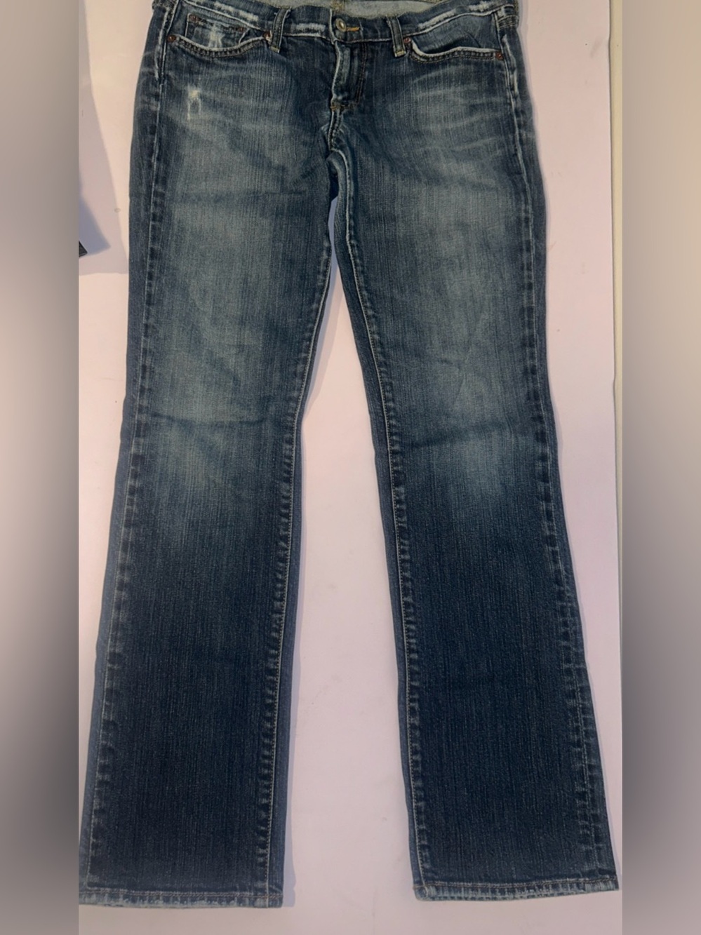 Lucky Brand Womens Straight Leg Mia Jean Medium Wash Size 12/31 Slight Distress
